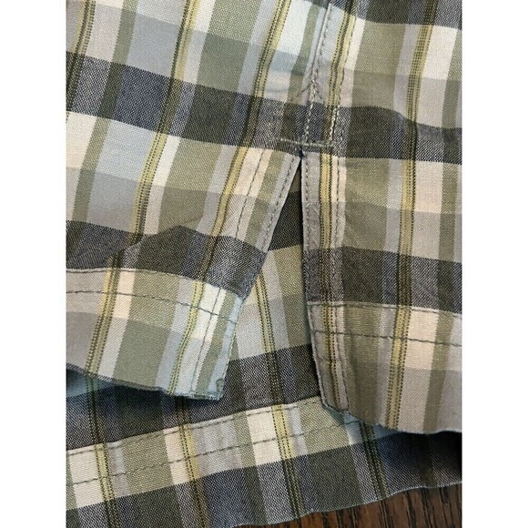Adventure The North Face Men’s Short Sleeve Button Up Shirt XL Green Gray Plaid - Picture 12 of 16